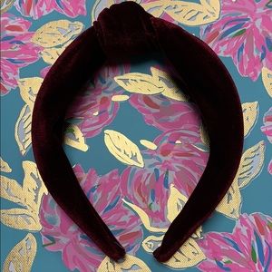 Lele Sadoughi burgundy velvet headband